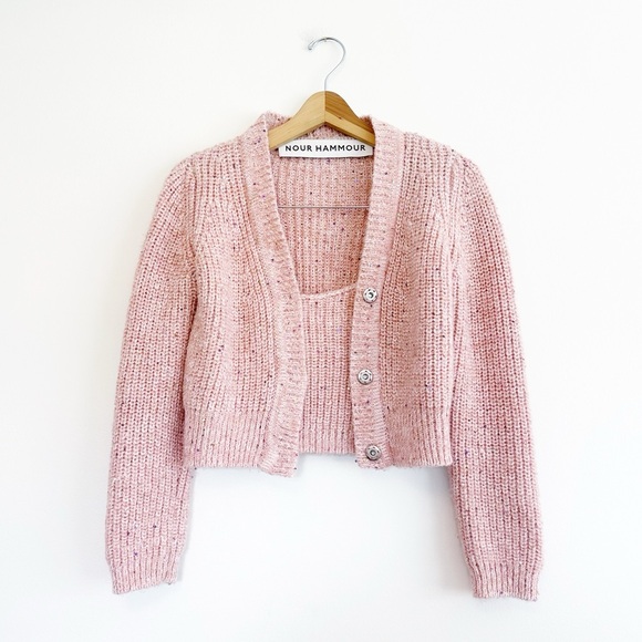 nour hammour Sweaters - NOUR HAMMOUR knit cardigan sweater set